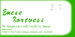 emese kortvesi business card